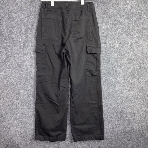 GAP Loose Khakie Cargo Pants Womens Size 4 Gray Wide Leg Regenerative cotton - Picture 2 of 9